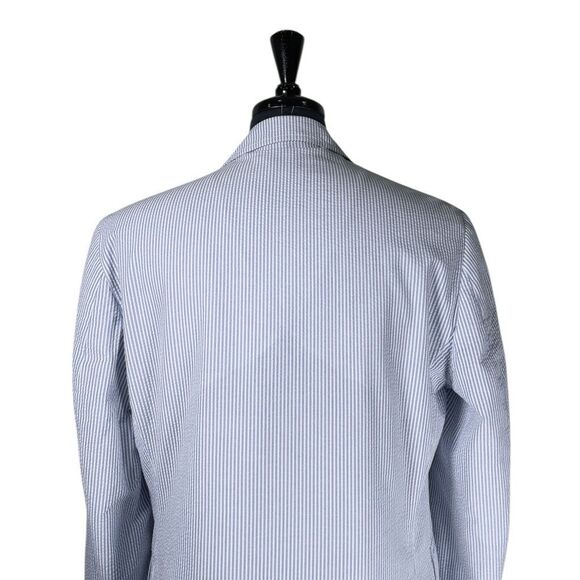 Polo Ralph Lauren Mens Blazer Medium Blue White Seersucker Sport Coat Jacket - Picture 9 of 11